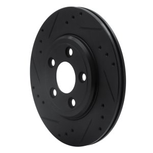 Ford Thunderbird Brake Rotor (1) - Rear Left - R1 Concepts - Drilled & Slotted - Black - `00-`06